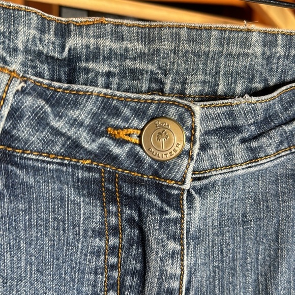 Vintage Lily Pulitzer Crop Rhinestone Palm Tree Jeans Size 6 - Picture 2 of 7